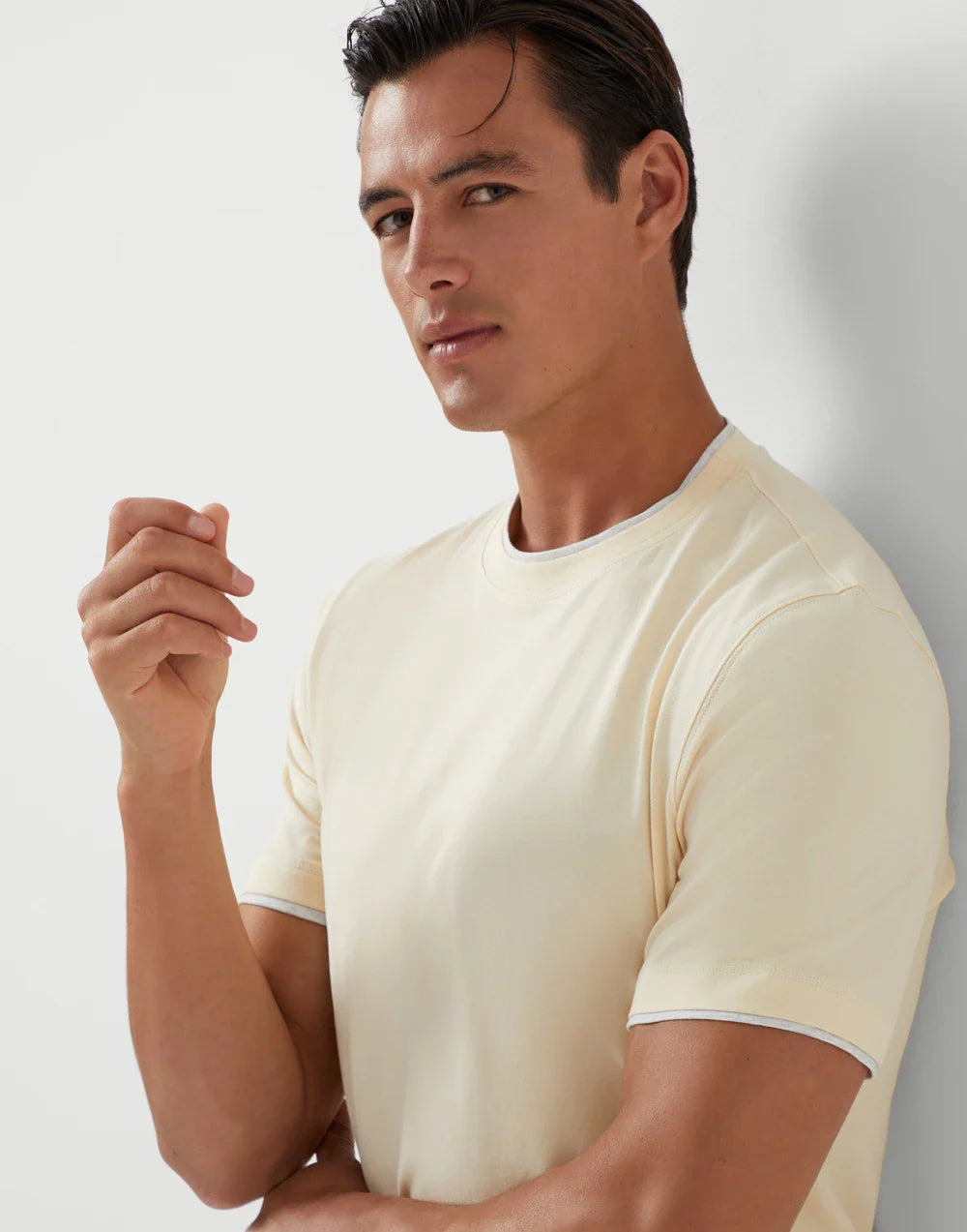 Cotton jersey crew neck T-shirt