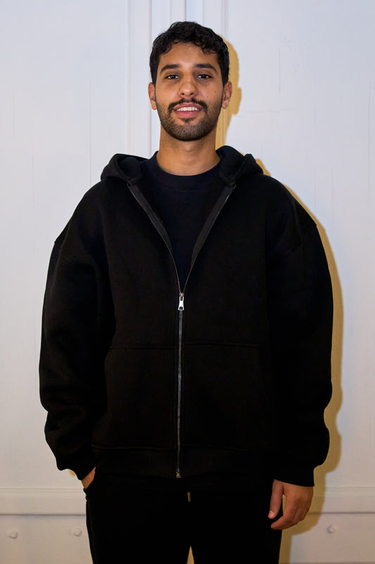 Black Essential Zip Up Jacket