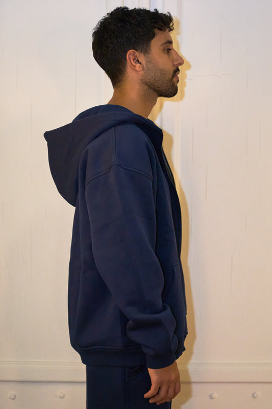 Navy Essential Zip Up Jacket