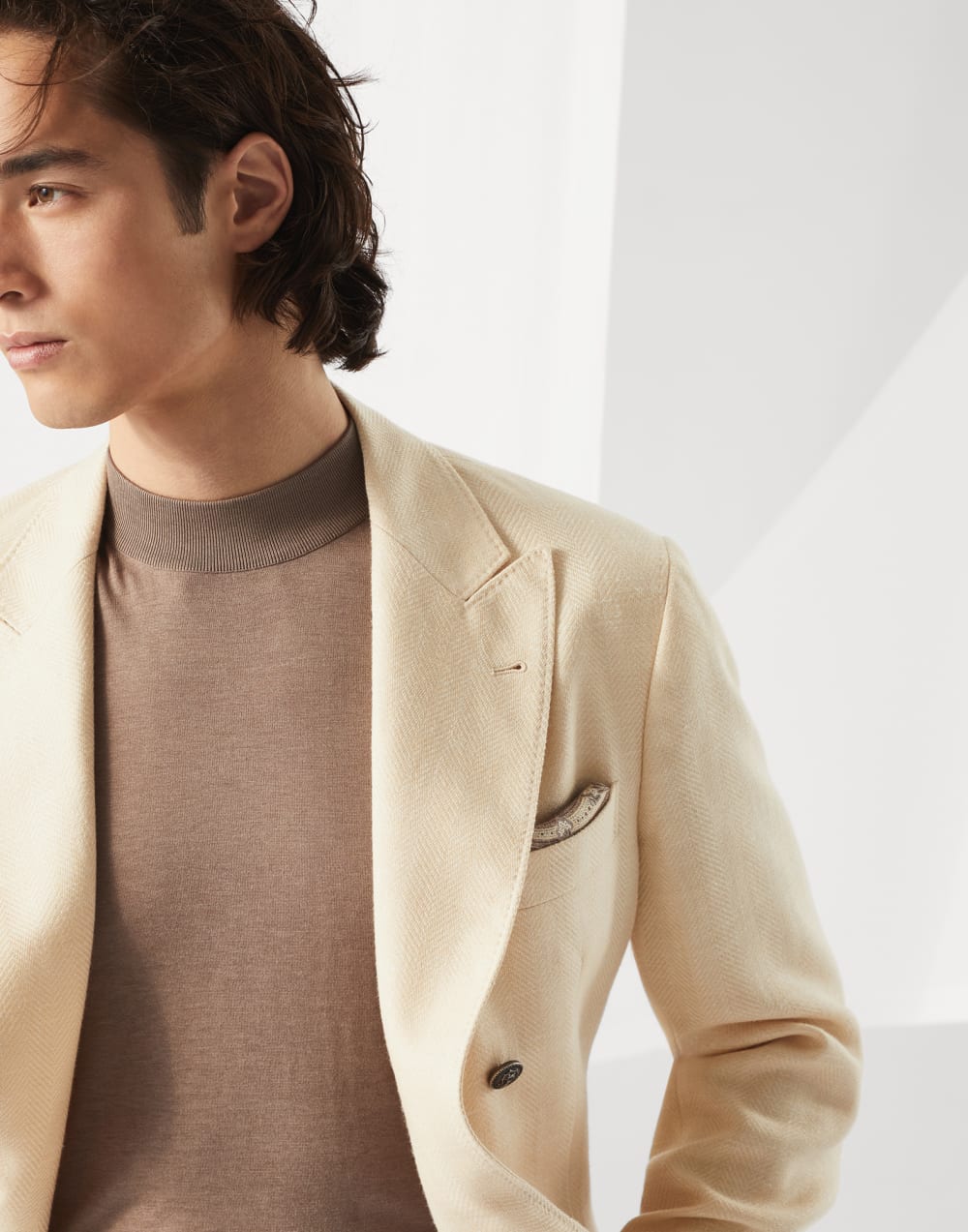 Chevron deconstructed blazer