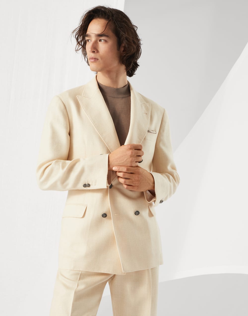 Chevron deconstructed blazer