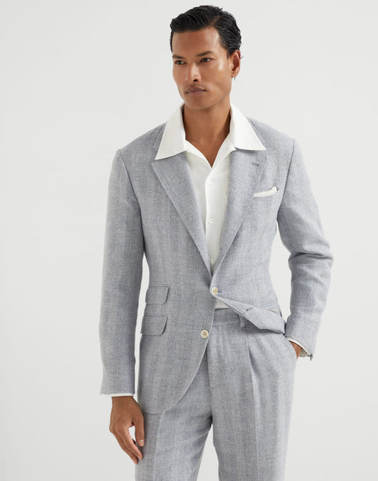 Chevron deconstructed blazer