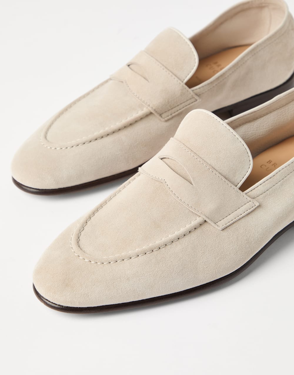 Suede soft penny loafers