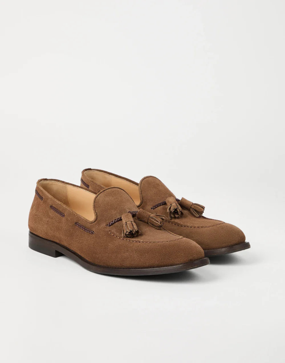 Suede loafers with tassels