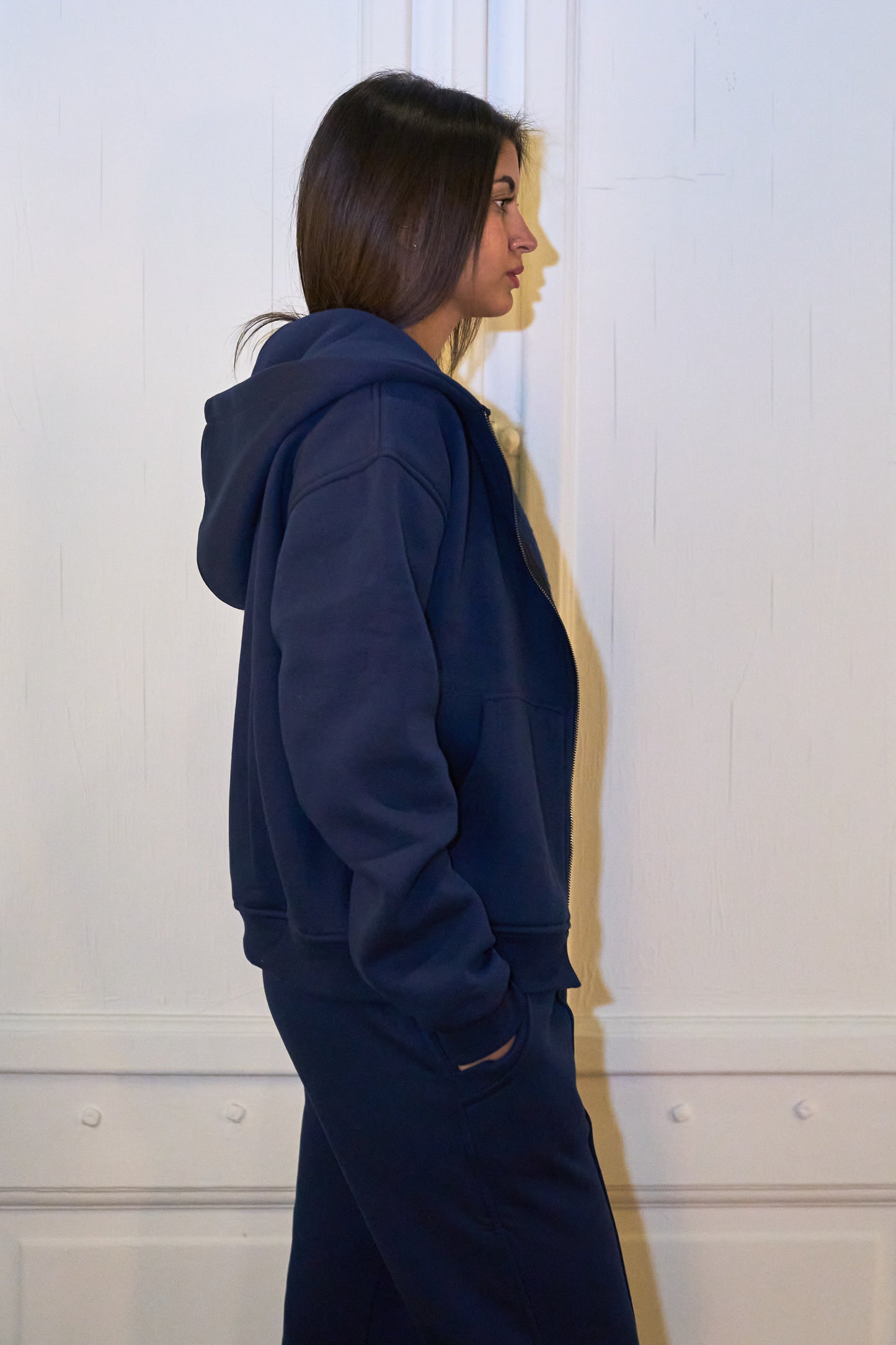 Navy Essential Zip Up Jacket