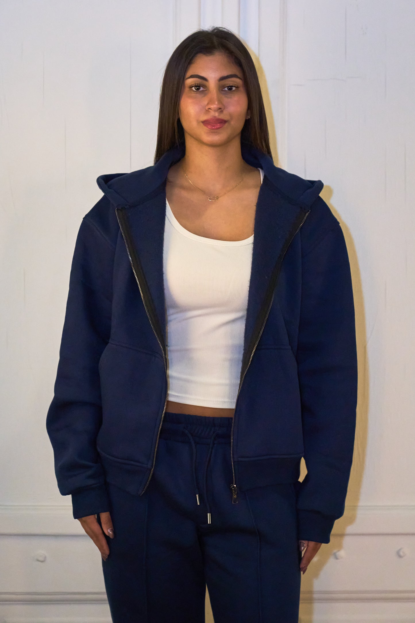 Navy Essential Zip Up Jacket