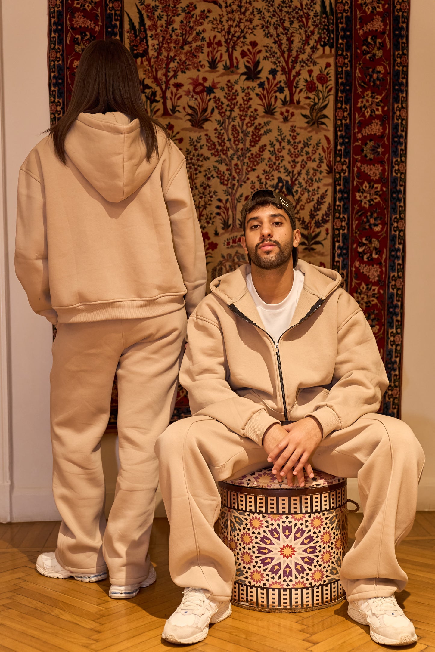 Beige Essential Zip Up Jacket